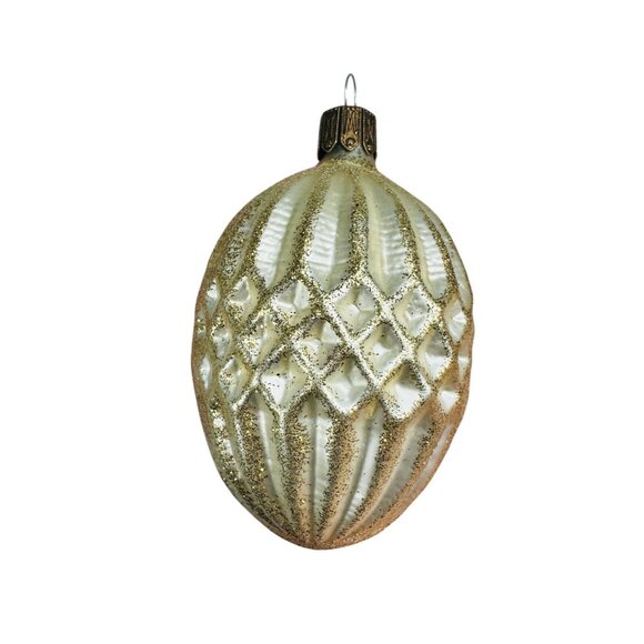 Vintage Blown Glass Glitter Christmas Ornaments Czech Lot of 4 - Picture 7 of 13